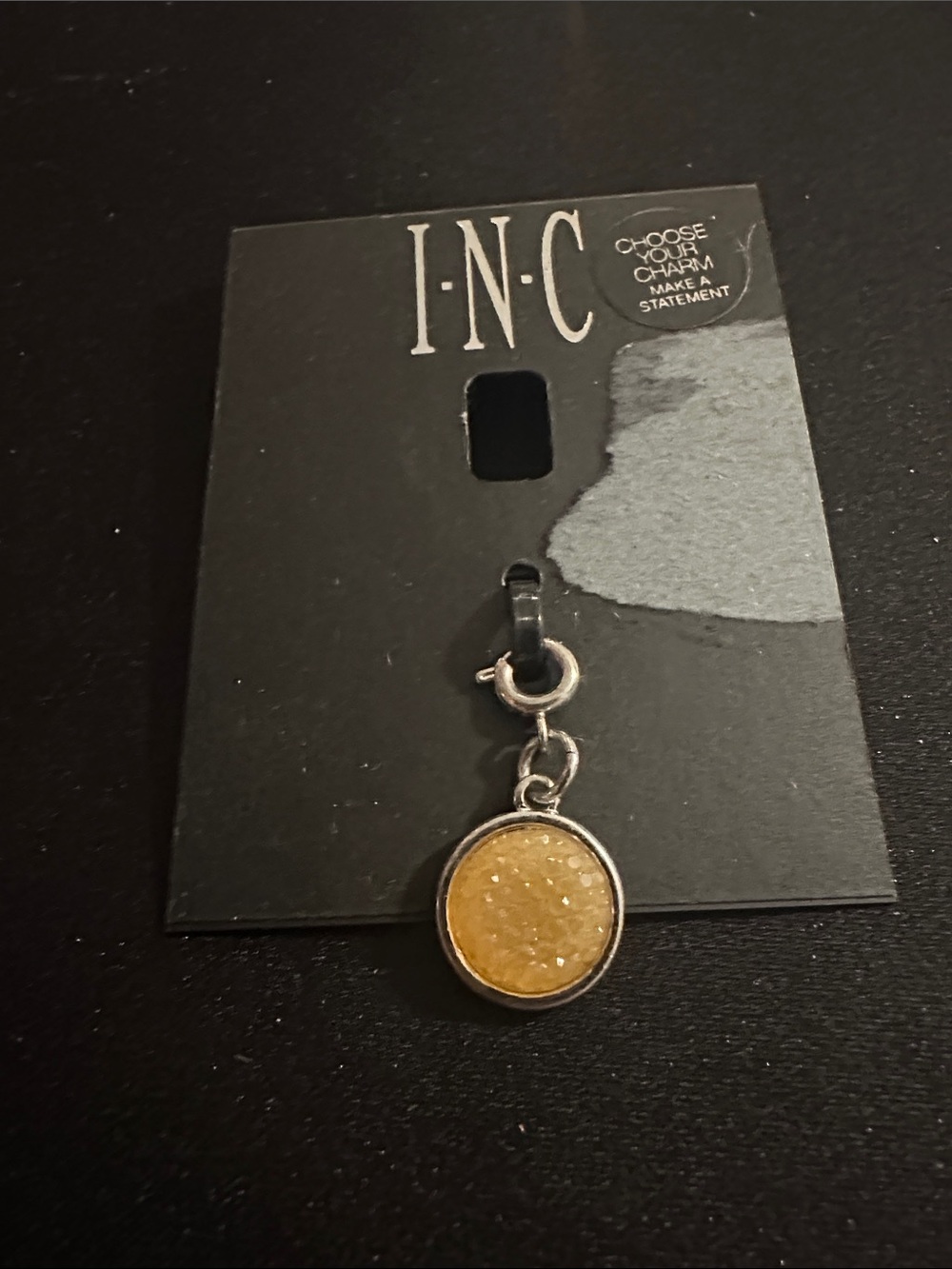 I•N•C Yellow Druzy Charm Pendant
#158